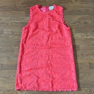 Kate Spade Coral/Peach Lace Floral Shift Dress NWT Size 14